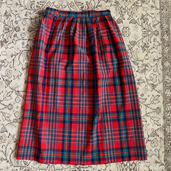 Vintage Red Plaid Pendleton Midi Skirt - Picture 3 of 3